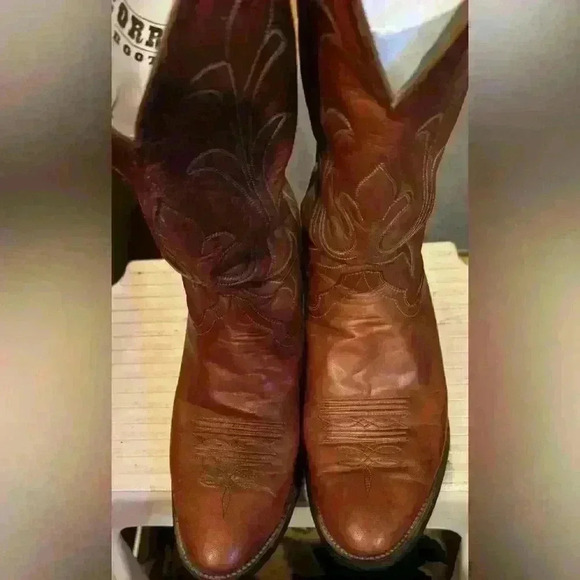 Men’s Brown HONDO Cowboy Boots size 9 1/2 D - Picture 1 of 13